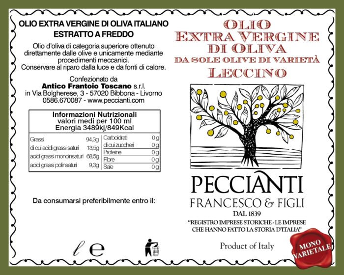 Etichetta Olio Monovarietale Aprile 2020 01